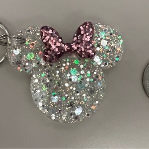 Mouse W/Pink Bow Keychain